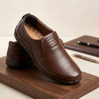 Premium Brown Leather Slip-On Formal Shoes for Men