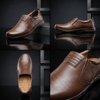 Premium Brown Leather Slip-On Formal Shoes for Men