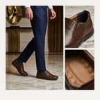 Premium Brown Leather Slip-On Formal Shoes for Men