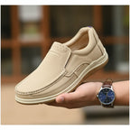 Men’s Beige Soft-Touch Medicated Suede Jogger | Non-Slip Ergonomic Sole – Pure Handmade Comfort