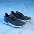 Grey Knit Running Sneakers – Lightweight Breathable Comfort Trainers