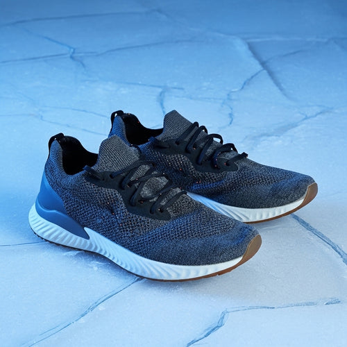 Grey Knit Running Sneakers – Lightweight Breathable Comfort Trainers