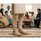 Men’s Beige Soft-Touch Medicated Suede Jogger | Non-Slip Ergonomic Sole – Pure Handmade Comfort