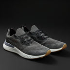 Grey Knit Running Sneakers – Lightweight Breathable Comfort Trainers